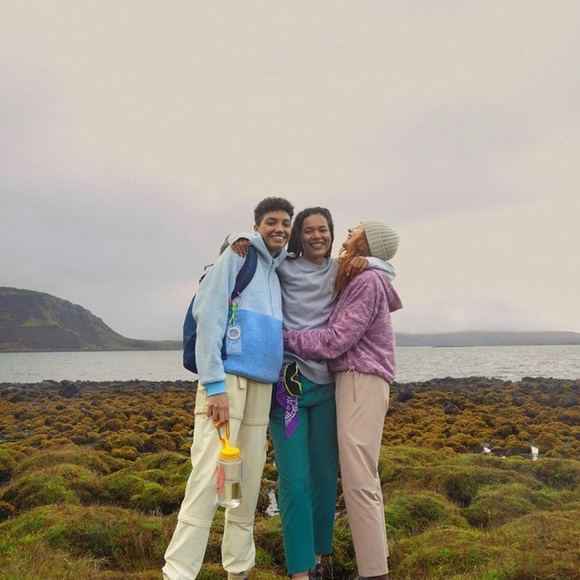 Outdoor Voices Megafleece Half Zip Pullover Hoody, Dusty Blue size large - Picture 6 of 13